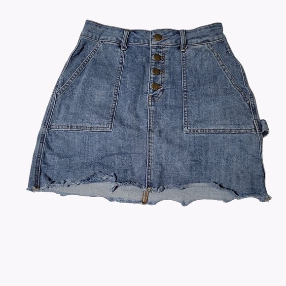 GB Gianni Bini Jean Mini Skirt Womens Size Small Medium Wash Denim - Picture 1 of 4